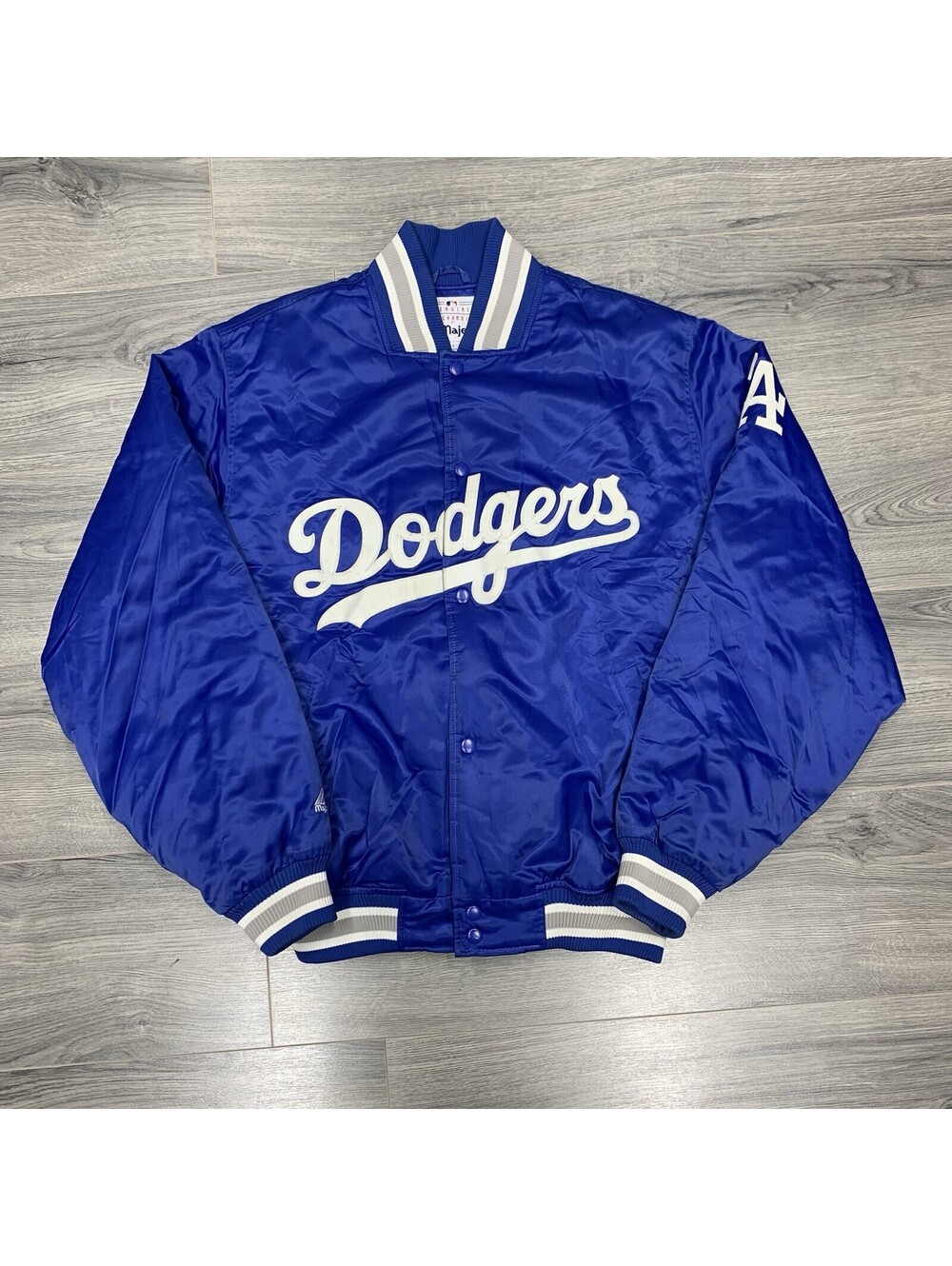 Vintage Majestic Los Angeles Dodgers Satin Jacket Large Dugout Rare Men’s Blue